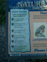 Marker, Alpine Meadow, Snowy Range Road, Medicine Bow NF